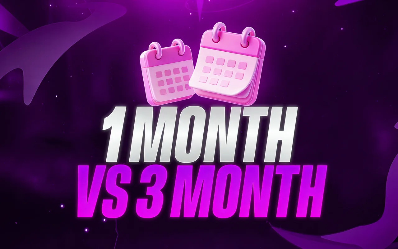 1 month and 3 month Discord boost packs compared